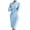 Light Blue, variant on Women's Long Sleeve Business Dress with Crossover Collar, Elegant Office Bodycon Pencil Midi Dress for Work, Cocktail Party, Wedding Guest, Light Blue