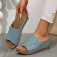 thumbnail image 3 of CHICVOMEY Orthopedic Sandals for Women Arch Support Platform Wedge Beach Walking Shoes Leather Sole Slip On Lightweight All Day Wear Casual Solid Colors, 3 of 6