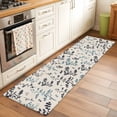 thumbnail image 2 of Grey Blue Botanical 2'x6' Runner Rugs for Hallway Kitchen Bedside Non Slip, Rustic Country Spring Floral Summer Leaf Entryway Rug Runners with Rubber Backing, Long Carpet Runner for Laundry Room, 2 of 8