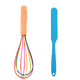 thumbnail image 1 of Juego de mini utensilios de cocina de 2 piezas: utensilios de cocina de silicona con mangos de madera, 1 of 5