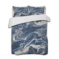 thumbnail image 2 of Retro Navy Blue White Twin XL Size Down Alternative Comforter, Lightweight Comforter Quilt Bedding Set with Pillow Shams Marble Abstract Art All Seasons Bed Comforter Duvet Insert 68"x98", 2 of 7