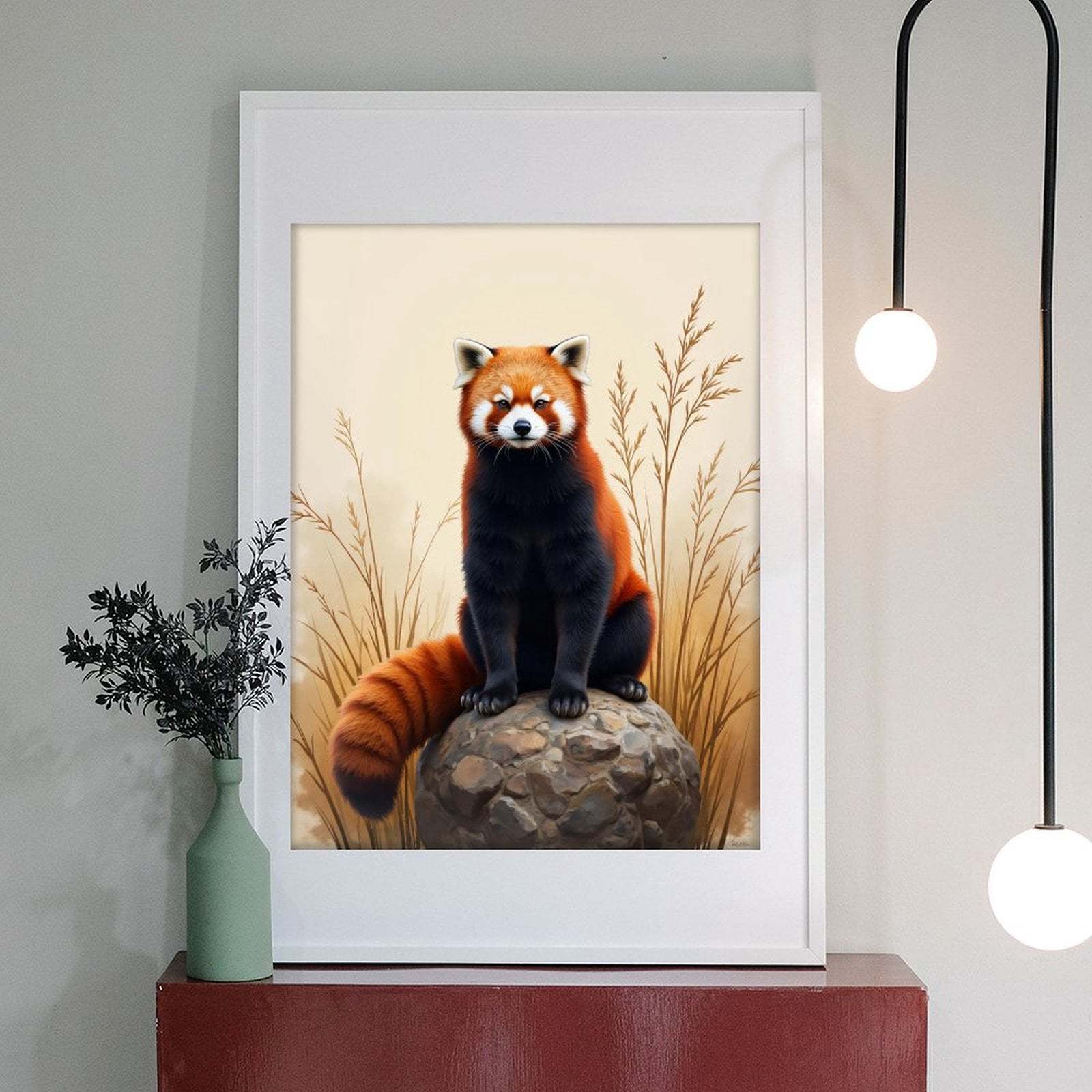 Diamond Art Kits for Adults - 5d Red Panda On Rock Diamond Painting for Adults, Diamond Art for Adults Beginners, Diamond Painting Kits for Adults for Home Wall Decor