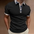thumbnail image 2 of Sngxgn Men's Stretch Cotton Short Sleeve Polo T-Shirt(Black,XL), 2 of 4