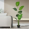 thumbnail image 2 of LCG Florals Artificial Plant, Bird of Paradise, 5 ft, Black Plastic Grower's Pot, 2 of 7