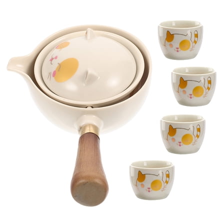 DEMACRIO Ceramic Household Tea Set Square For Friends Sharing 1Set 11.8X4.5X2.5In