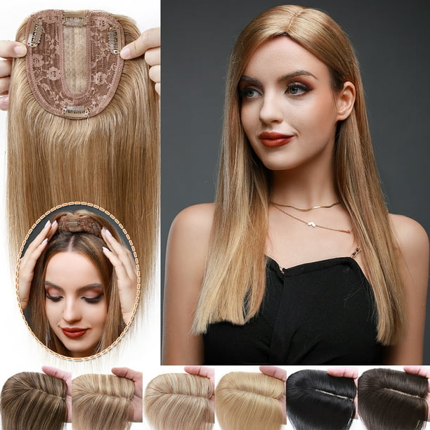 utilsigtet optager Ubarmhjertig SEGO Clip in Hair Extensions Human Hair Toppers 100% Real Human Hair Topper  for Thinning/Loss Hair Natural Black Hair Pieces - Walmart.com