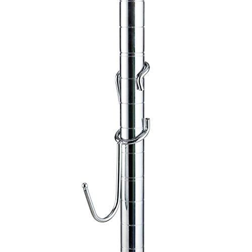Shelf Pole Hooks 5-Pack | J-Hook Chrome | Best Solution for Garage Shelving Storage Organization | Use with Metal or Wire Shelves and Racks | Heavy Du