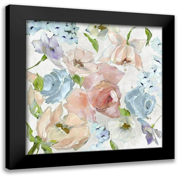 Pepe, Susan 12x12 Black Modern Framed Museum Art Print Titled - Navy Floral Neutral Version