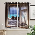 thumbnail image 4 of Sea House Terrace Curtains For Living Room Kitchen Curtain Bedroom Decorative Window Treatments Home Drapes, 4 of 7