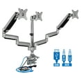 thumbnail image 2 of Mount-It! Triple Monitor Desk Mount with Keyboard Tray Bundle | Maximum 32" Screens, 2 of 9