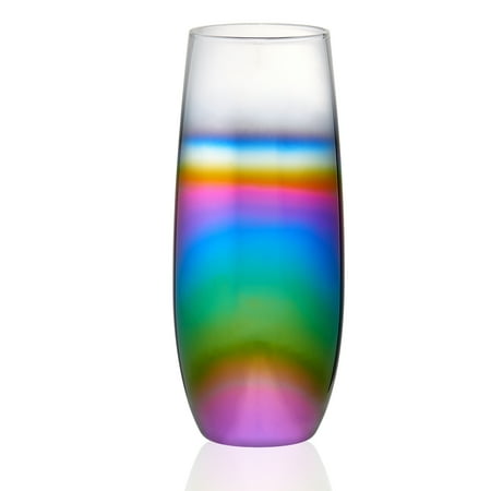 Stemless Flute Glass - Artland Rainbow Glass 9 Ounce Stemless Flute
