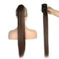 thumbnail image 3 of Limei Straight Long Ponytail Extensions 24 Inch Wrap Around Synthetic Hair Piece Pony Tail Hair Extensions Hairpieces for Women Girls, 3 of 6