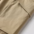 thumbnail image 6 of Men's Casual Cargo Shorts Below Knee Length Fashion Streetwear Loose Fit Short Pants, Summer Elastic Waist Outdoor Hiking Shorts with Large Flap Side Pockets for Men, 6 of 8