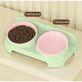 thumbnail image 6 of Bcylexb Slanted Double Pet Bowls for Water and Food – Protects Cervical Spine and Prevents Tipping Cat and Dog Bowls, B, Pink, 6 of 6