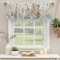 thumbnail image 2 of 2 Pack Blue Beige Coastal Valances for Windows Bedroom Living Room Window Treatments, Beach Starfish Summer Eucalyptus Rustic Rod Pocket Valance Drapes Short Kitchen Curtains Over Sink 60"x18", 2 of 8