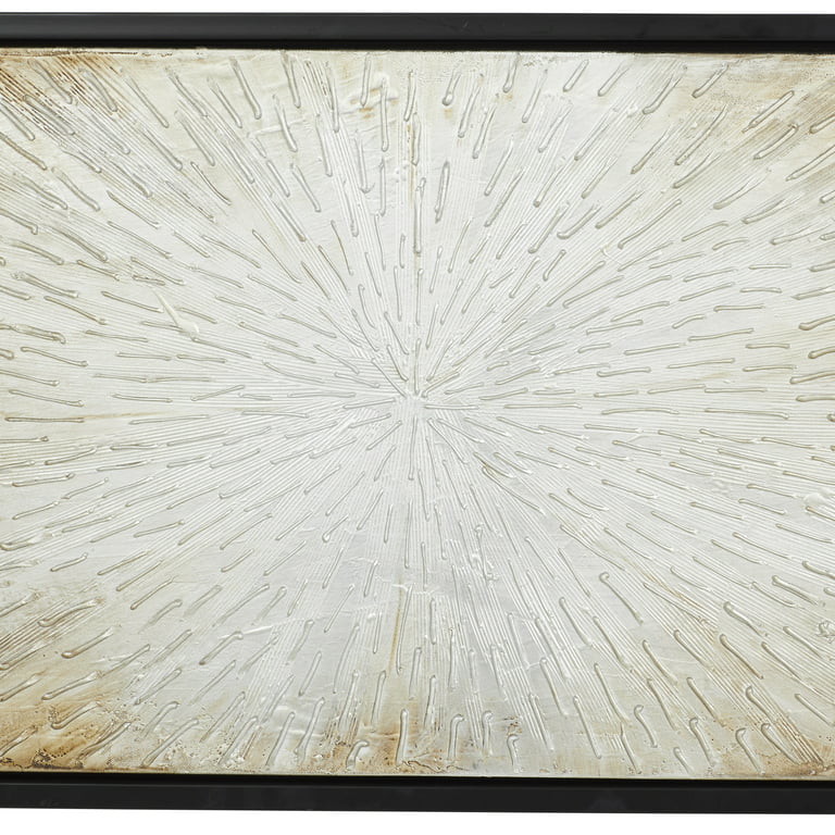 Wood Starburst Radial Plates Framed Wall Art With Black Frame Set