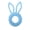 Blue, variant on Grey Gray Easter Bunny Head Shaped Plastic Wreath With Linen Bow For Front Door And Wall Hanging Spring Festival Rabbit Decor