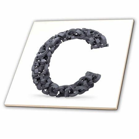 Ceramic Letter Tiles - 3dRose Monogram Letter C made out of many Cs - Ceramic Tile, 4-inch