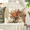 thumbnail image 5 of Home Sweet Home Terracotta Sage Throw Pillow Covers, 18 x 18 Inch Seasonal Spring Eucalyptus Floral Motto Cushion Case for Sofa Couch Set of 4, 5 of 6