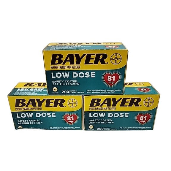 Bayer Low Dose 81 mg Safety Coated Aspirin Tablets 200 ea
