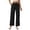 Black, variant on Women Solid Comfortable Loose Elastic Waist Drawstring Soft Casual Full Length Pants