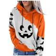 thumbnail image 2 of Halloween Hoodies for Women 2025 Funny Pumpkin Hoodie Long Sleeve Graphic Sweatshirt with Pockets Pullover Tops, 2 of 5