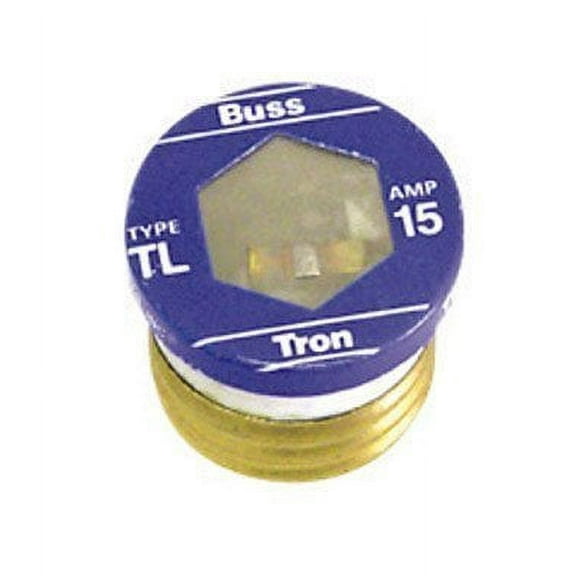 Bussmann BP/TL-15 15 Amp Time Delay, Loaded Link Edison Base Plug Fuse, 125V UL Listed Carded, 3-Pack by Bussmann
