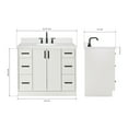 thumbnail image 3 of Ariel Kelly 42 Inch Single Oval Sink Bathroom Vanity With Carrara White Quartz Countertop 1.5 Inch Edge In White, 3 of 12