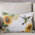 thumbnail image 3 of Sunflower Throw Pillow Cover 16 x 24 Inch Decorative Pillow Cover Summer Flowers Hummingbird Vintage Lumbar Pillowcase Seasonal Rectangle Cushion Case for Couch Sofa Bed Living Room, 3 of 7