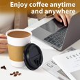 thumbnail image 4 of Clawsoff 100 Pack 12 oz Disposable Coffee Cups with Lids and Insulated Sleeves, Leak-free Paper and Sturdy Thick Paper Hot to Go Coffee Cups with Lid, 4 of 6