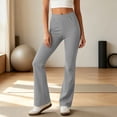 thumbnail image 5 of YHAJDS Women Wide Leg Yoga Pants Button Pocket Design Casual Fitness Long Bottoms, 5 of 8