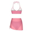 thumbnail image 4 of RQYYD Women's 3 Piece Swimsuits Halter Cutout Bikini Set String Bathing Suit with Drawstring Beach Skirt Set, 4 of 6