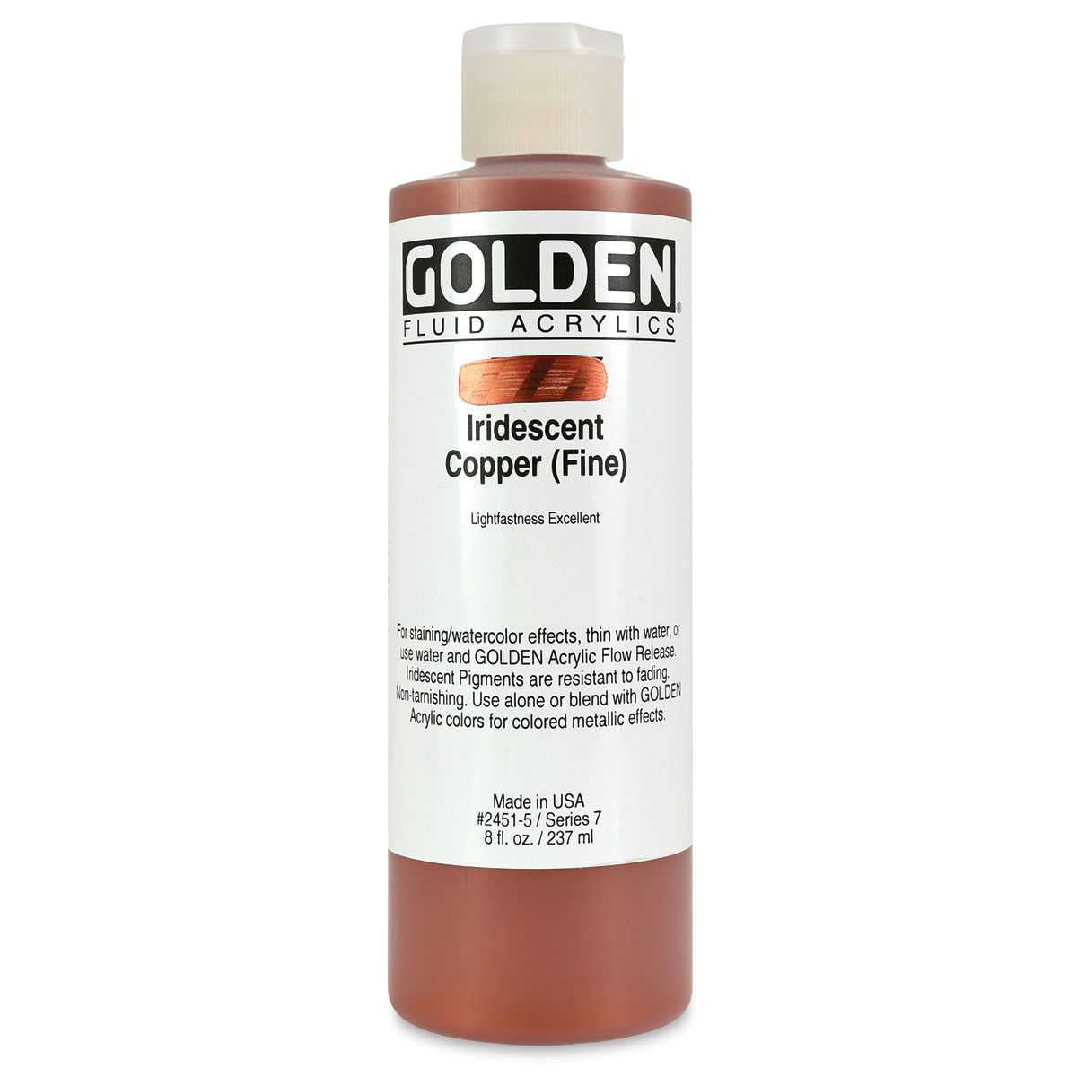Golden Fluid Acrylics - Iridescent Copper (Fine), 8 oz  bottle