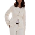 thumbnail image 1 of SUNSIOM Cardigan Uni pour Femmes Manches Longues Col Rond Boutonné Pull Tricoté avec Poches, 1 of 6