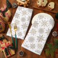 thumbnail image 4 of Christmas Kitchen Towels 18 x 26 Inch Silver Gold Snowflake Dish Towel Xmas Winter Absorbent Hand Drying Tea Towel for Cooking Baking, 2Pcs, 4 of 6