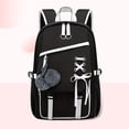thumbnail image 2 of FUZHIQ Bow School Backpack for Ages 6-12 Plush Pendant Multi Compartment Padded Straps Casual Daily Student Bookbag, Black, 2 of 4