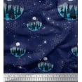 thumbnail image 1 of Soimoi Rayon Crepe Fabric Tree,Moon & Sacred Geometry Galaxy Printed Fabric 1 Yard 46 Inch Wide, 1 of 3