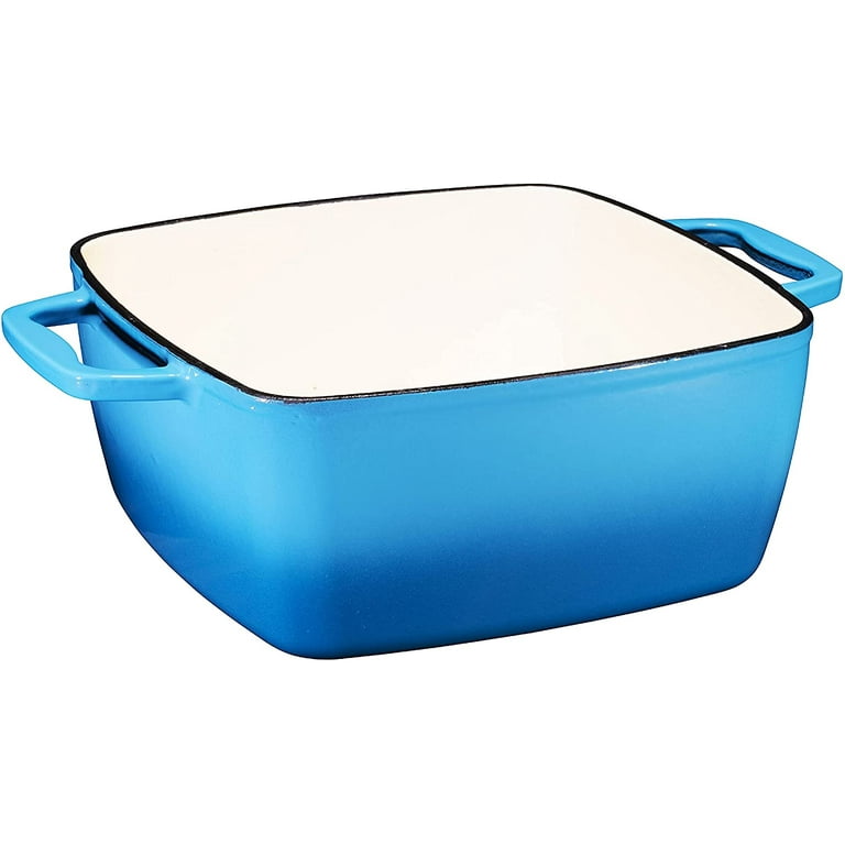 M-COOKER 3.8 Quart Enameled Cast Iron Braiser Pan with Lid，Covered Cast  Iron Casserole Dish, Shallow Dutch Oven with Lid, Gift Idea for Family,  Oven