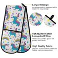 thumbnail image 4 of Dailycode Double Sided Oven Mitt with Loop Heat Resistant Kitchen Long Potholders 7" x 35" Unicorn Rainbow Stars, 4 of 6