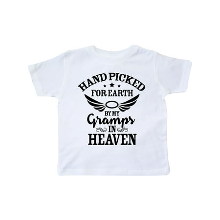 

Inktastic Handpicked for Earth By My Gramps in Heaven with Angel Wings Gift Toddler Boy or Toddler Girl T-Shirt