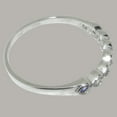 thumbnail image 5 of LBG British Made 18k White Gold ring with Cubic Zirconia & Natural Tanzanite Womens Eternity Ring - 33 size options - Size 11, 5 of 9