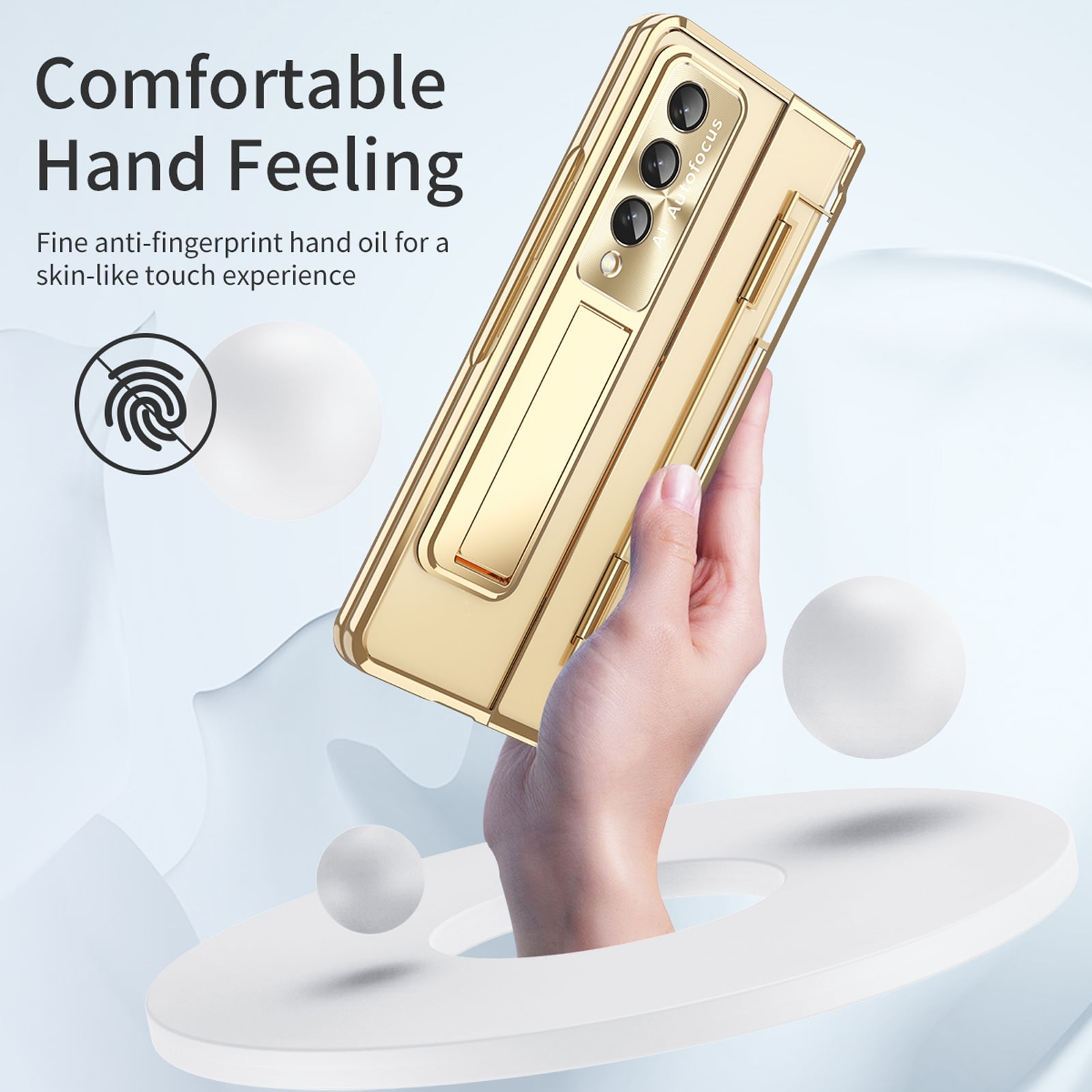 for Samsung Galaxy Z Fold 6 2023 Case, Luxury Plating Shockproof Drop Protection Phone Case for Samsung Galaxy Z Fold 6 5G, Gold