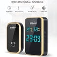 thumbnail image 4 of Wireless Digital Doorbell with Temperature & Humidity Display, 38 Ringtones, 4-Level Volume Control, Door Number Display Function, High Gloss Mirror Design, Elderly Friendly Pager System, 4 of 8