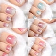 thumbnail image 3 of 110PCS Ombre Glitter Toenail Stickers Press on Toenails, 5 Colors Gradient Glitter Nail Polish Strips with Manicure Tools Kit, Self-Adhesive Pedicure Nail Art Decals for Women & Girls, 3 of 12