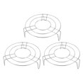 thumbnail image 1 of Unique Bargains 3pcs Round Cooking Rack 9.4" Dia Stainless Steel 2.8" Tall for Cooking, Silver, 1 of 6