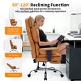 thumbnail image 4 of GloryStar 400lbs High Back Computer Chair for Adults, Wide Seat with Pocket Spring, Leather Upholstery, and Adjustable Footrest, 4 of 8