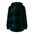 thumbnail image 4 of Womens Jacket Women's Plush Coat Long Sleeve Plaid Hooded Zipper with Pocket Loose Coat Womens Trench Coat GN1 M, 4 of 5