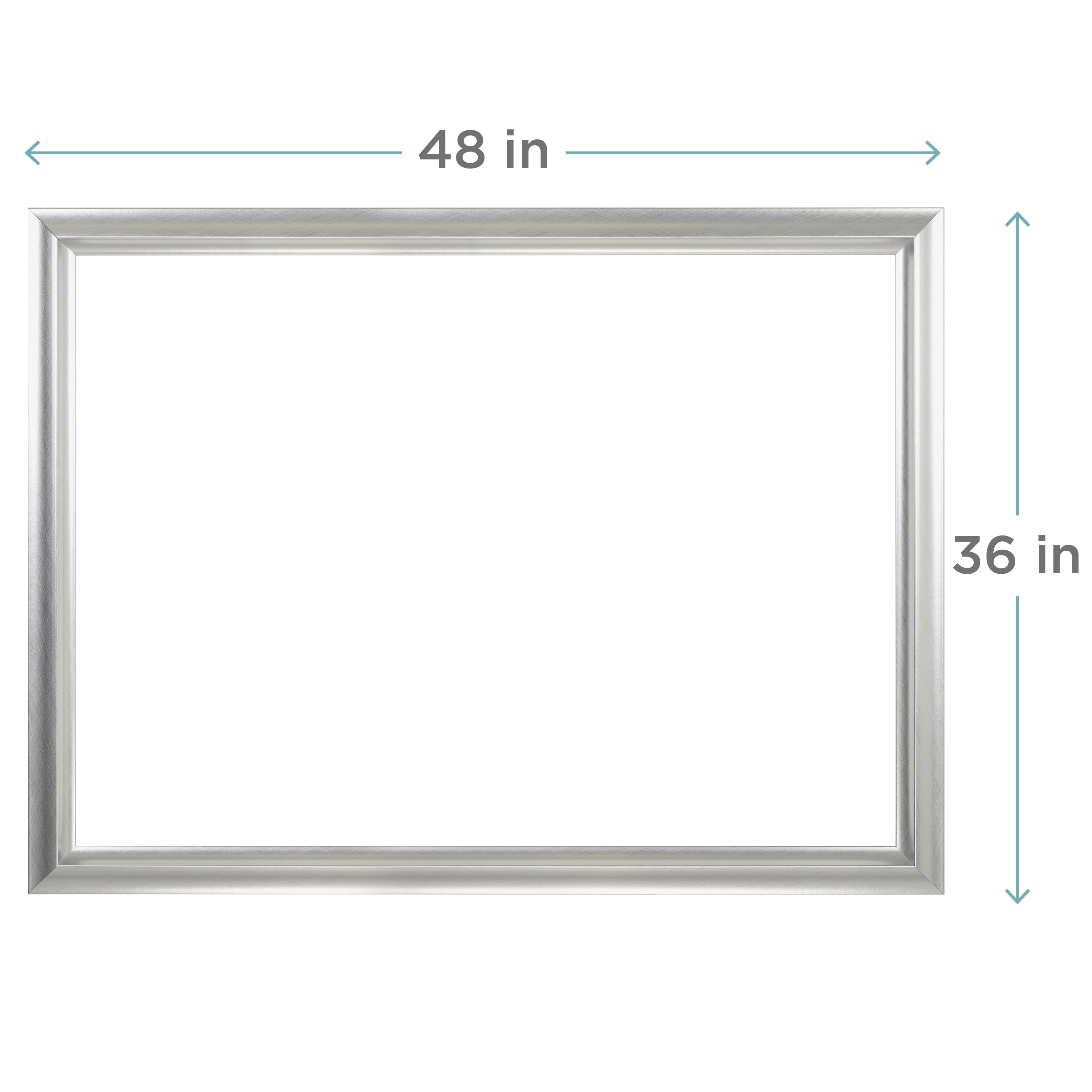 Zenna Home Decorative Mirror Framing Kit, with Beveled Edges, 48 x 36 in., Silver