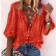 thumbnail image 1 of Blusa femenina Botón de manga larga Cuello vuelto Camisa superior para dama (Naranja M) FLhrweasw  Para estrenar, 1 of 1