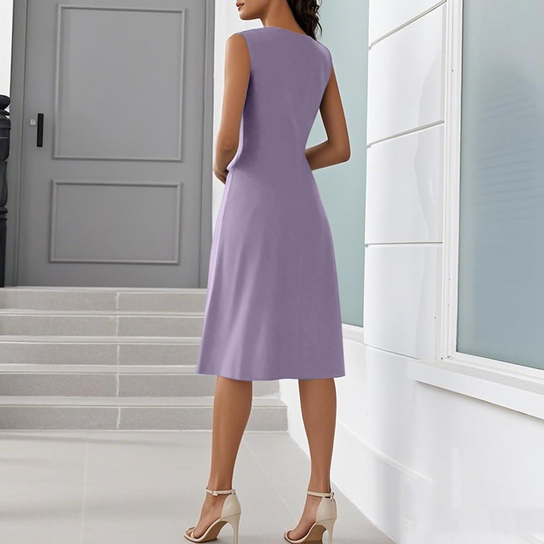 Easter Dresses For Women, Tank Casual Wrap V Neck Sleeveless Boho Dress  Long Sequin Women Burgundy Bridesmaid Dress Off Shoulder Dresses Wedding  Try Before Dresses (S, Light Purple) ZMTing - Walmart.com